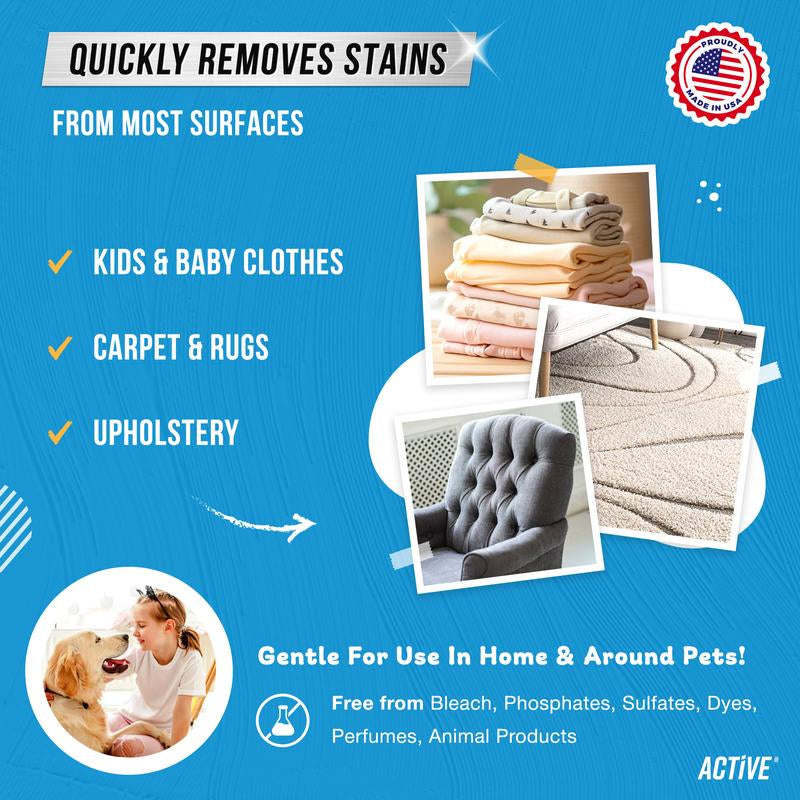 Say goodbye to stubborn stains with ACTIVE Messy Kids Stain Remover Spray! Perfect for baby clothes and toddler outfits, this natural stain fighter tackles food and oil messes effortlessly. Ideal for on-the-go parents! 🌟👶✨ #StainRemover #ParentingHacks #TravelEssentials