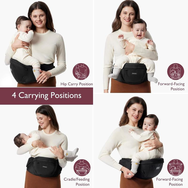 Momcozy Ergonomic Hip Seat Baby Carrier - Adjustable, Portable & Perfect for Newborns to Toddlers (Up to 45lbs) - Ideal Gift for Moms on the Go!