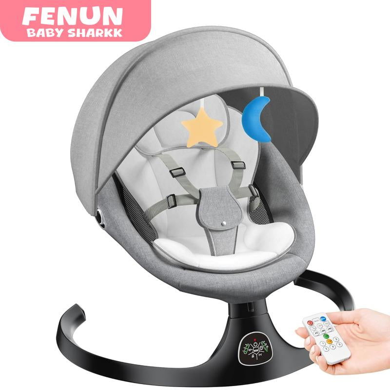 Rock Your Baby to Sleep Anywhere! 🌟 Electric Bassinet & Rocker with 5 Speeds, 10 Lullabies, Remote Control & More! Perfect for Indoor & Outdoor Use! 💖✨