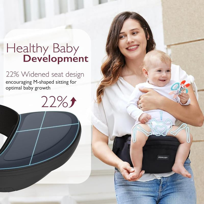 Momcozy Ergonomic Hip Seat Baby Carrier - Adjustable, Portable & Perfect for Newborns to Toddlers (Up to 45lbs) - Ideal Gift for Moms on the Go!